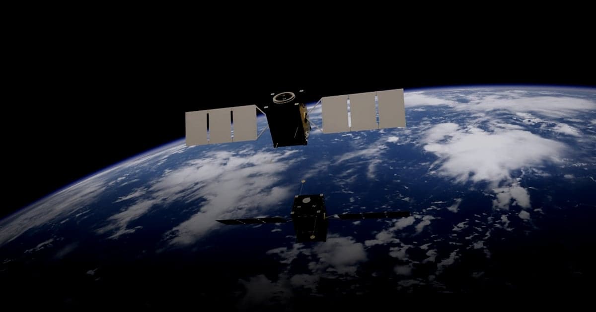 cover article - agent IA de code - a satellite satellite flying over the earth