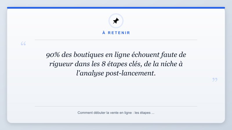 À retenir: 90% des boutiques en ligne échouent faute de rigueur dans les 8 étapes clés, de la niche à l'analyse...