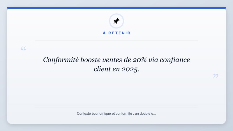 À retenir: Conformité booste ventes de 20% via confiance client en 2025.