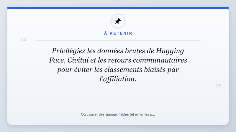 À retenir: Privilégiez les données brutes de Hugging Face, Civitai et les retours communautaires pour éviter le...